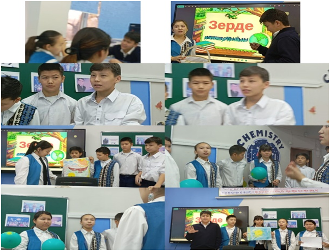 Жетісу ауданы №112ЖББМ «Мемлекеттік тіл- менің тілім» аптаның әр жұма күніне іс-шара жоспары бойынша Бақытқызы Айгерім 8-сынып оқушылары арасында «Soz - zerde» интелектуалдық сайыс ұйымдастырды.